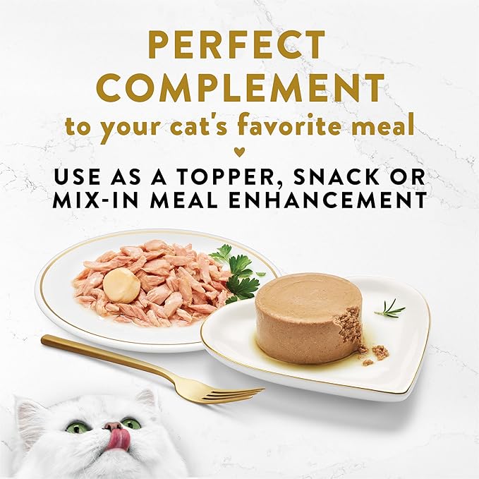 Fancy Feast Purina Appetizers Lickable Grain Free Wet Cat Food Topper Light Meat Tuna Appetizer with Scallop - 1.1 oz. Trays,(Pack of 20)