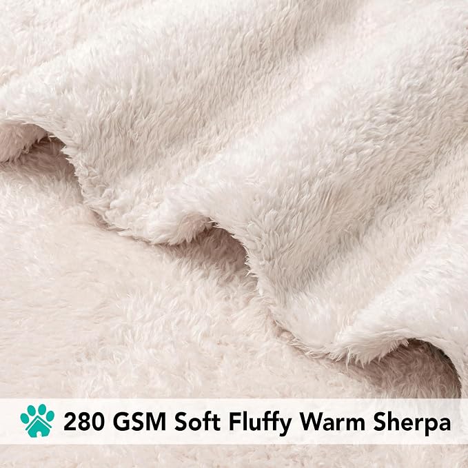 PetAmi Dog Blanket for Small Dogs Beige, Fluffy Soft Puppy Blanket, Sherpa Fleece Cat Blanket for Kitten Doggie, Calming Pet Blanket Throw for Couch Sofa Bed Washable, Small 24x32