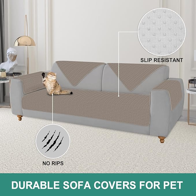 Foxdecor Couch Arm Covers Sofa Arm Covers, Arm Chair Covers Set of 2, Arm Rest Cover for Sofa, Armchair Slipcovers Couch Protector (Brown 18x28 inch)