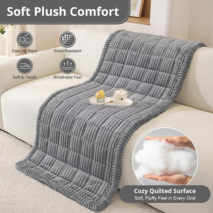 OstepDecor Couch Cover for Dogs, Washable Non Slip Sofa Cover for Pets, Soft Couch Covers for Sofa, Loveseat and Sectional, Furniture Protector Against Pet Hair & Scratches (27.6" x 47.2", Dark Grey)