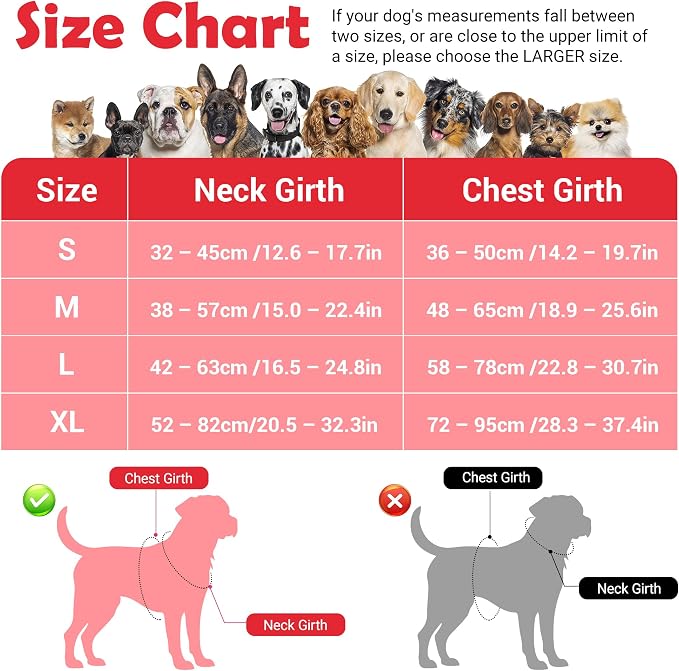 Funfox Dog Harness No Pull, Adjustable Pet Vest Harness, Super Soft Material with Vertical Handle Easy Control, Reflective Night Walking, 2 Leash Clips for Small Sized Dogs, Red, S