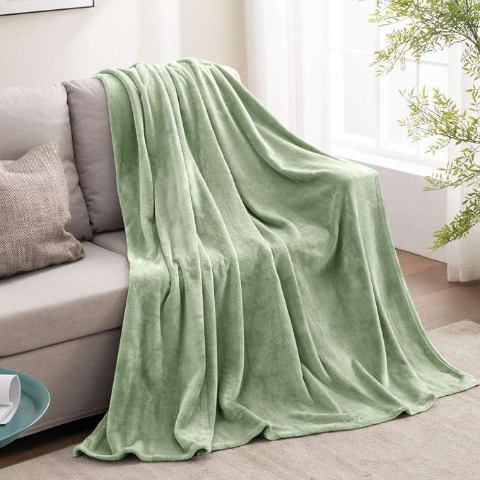 BEDELITE Fleece Blanket Sage Grey Green Throw Blankets for Couch & Bed, Luxury Plush Cozy Fuzzy Blanket 50x60 inches, Super Soft Warm Lightweight Throw Blanket for Travel Camping