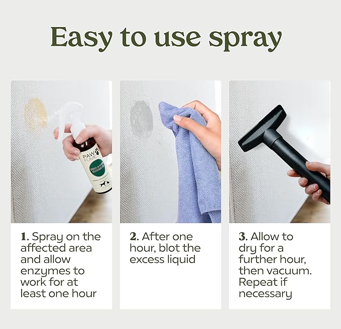 PAWFUME Stain & Pet Urine Odor Eliminator, 4-Pack – Removes Impurities in Seconds – Enzymatic Formula, Quick-Dry Action, & Eco-Friendly Ingredients – Upholstery, Fabrics, and Carpet Cleaner Spray
