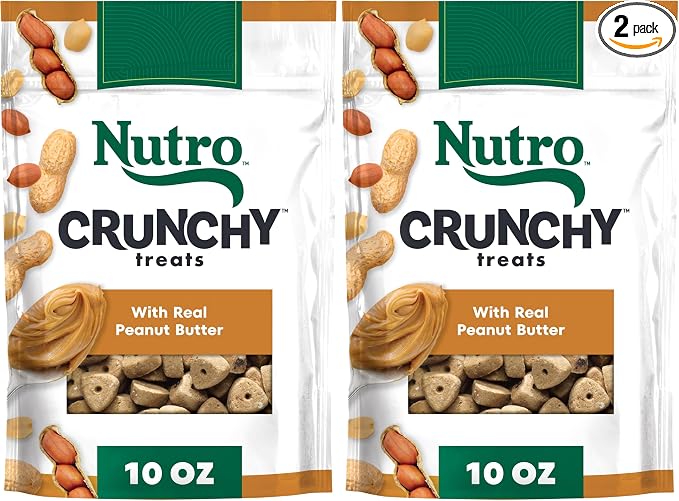 Nutro Crunchy Dog Treats with Real Peanut Butter,Training Treats for Dogs,10 oz. Bag,(Pack of 2)