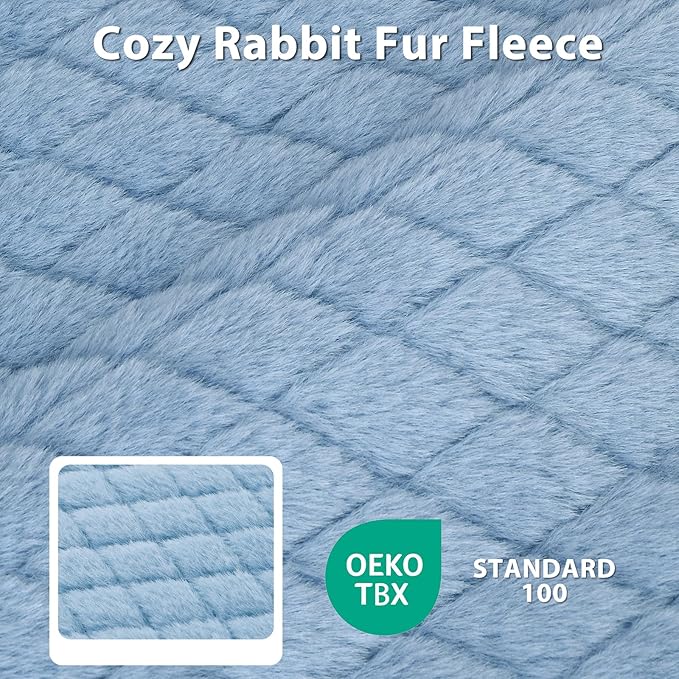 JOEJOY XL Dog Beds Large Sized Dog, Orthopedic Big Dogs Crate Bed with Washable Removable Cover, Extra Thick Egg-Crate Memory Foam Pet Beds up to 80 lbs, Blue, 41"x27"