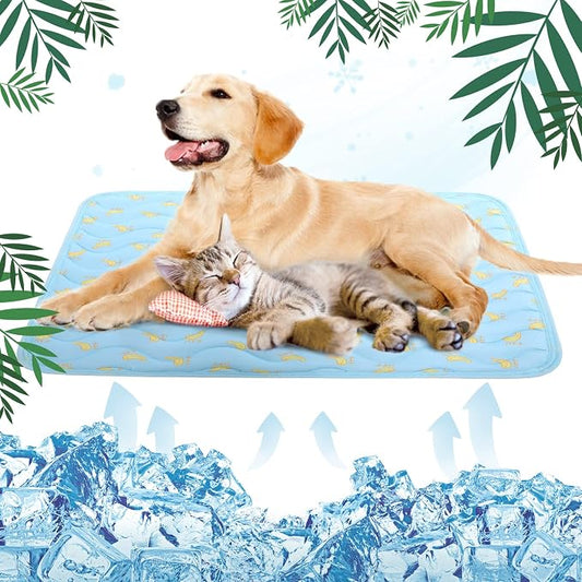 Dog Cooling Mat, Summer Cooling Mat for Dogs, Self Cooling Pad for Small Medium Large Dogs Cats, Non-Toxic Breathable Sleep Bed Summer Pet Bed Puppy Ice Blanket for Kennel Sofa Bed Floor