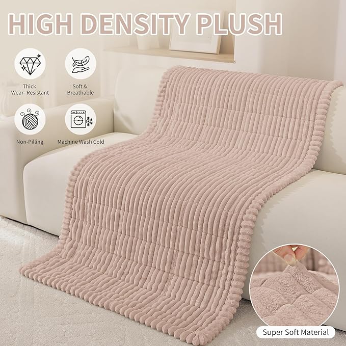 Fuzzy Pet Couch Covers for Dogs Washable, Thick Couch Covers for 3 Cushion Sofa Pet Friendly, Non Slip Plush Dog Couch Cover for for Sectional, Loveseat (Champagne, 27.6" x 83")