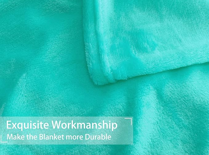 iMaylex Soft Puppy Flannel Fleece Blanket for Pet Dog Cat, Plush Microfiber, Cozy and Lightweight, Teal Blue, Pet, 19 x 27 inch (50 x 70 cm)