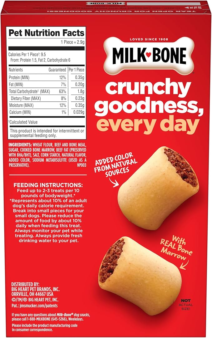 Milk-Bone MaroSnacks Dog Treats, Beef, 15 Ounce (Pack of 6) with Real Bone Marrow and Calcium