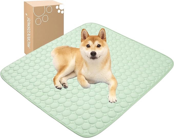 MICROCOSMOS Summer Cooling Mat & Sleeping Pad- Water Absorption Top, Materials Safe, Easy Carry, EZ Clean. Keep Cooling for Pets, Kids and Adults.(Green, 36" x36")