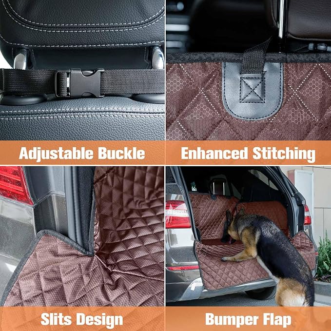 PETICON SUV Cargo Liner for Dogs, Waterproof Trunk Cover for SUVs with Bumper Flap Protector, Scratchproof Durable 600D Oxford Fabric, Non-Slip, Machine Washable