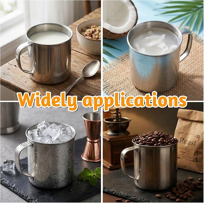 Dog Food Scoop 1.5 Cup, 304 Stainless Steel Dog Food Measuring Cup with Handle Durable Dog-Cat Pet Food Scoop Cup 1 1/2 Cups Measuring Scoops for Dogs, Cats, Birds, Rabbits for Dry Food and Treats
