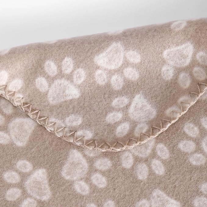 CAI TENG 3 Pack Pet Blankets for Small Dogs Dog Blanket 21x30 Inch Soft Pet Fleece Blanket Warm Puppy Essentials for Bed Cute Paw Printed Throw Dog Brown