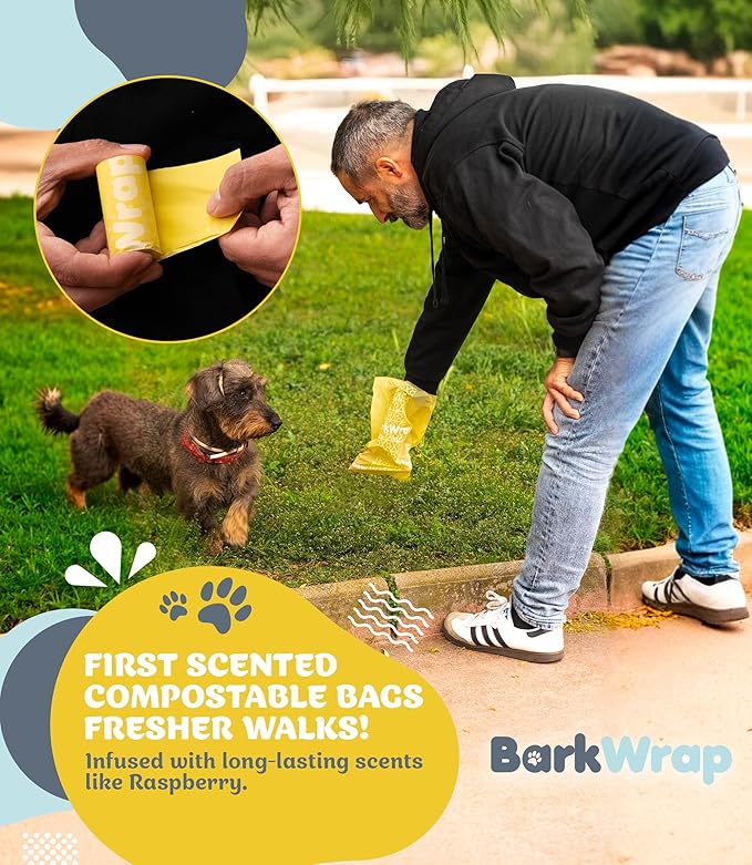 240 Compostable Dog Poop Bags Rolls Raspberry Scented Extra Thick Leak-Proof Dog Waste Bags With Easy Open Design Durable Doggy Bags For Pet Waste Pickup Refill Standard Dispenser 10% To Charity