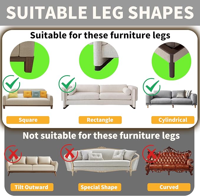 Under Couch Blocker, 3''×108'' Adjustable Elastic Couch blockers for Pets and Kids Toys, Suitable for Multiple Types of Furniture Legs