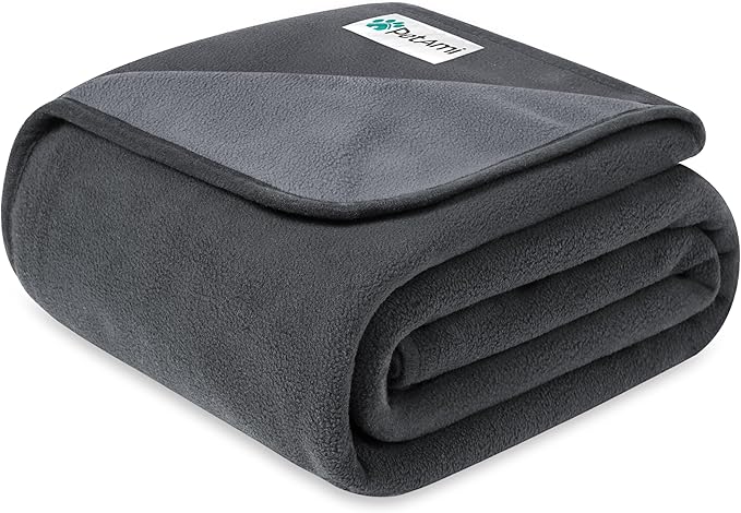 PetAmi Waterproof Dog Blanket for Couch, Pee Proof Reversible Cat Blanket for Sofa Bed Furniture Protector, Soft Fleece Washable Pet Throw for Dogs Cats Puppies Kittens, 60x80 Gray