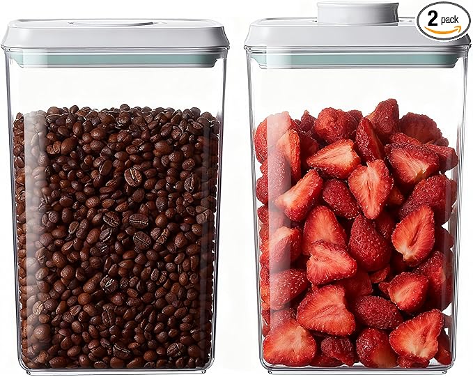 Melovom Pop Food Storage Containers Set Airtight Food Storage Containers with Pop Lids, Kitchen Pantry Organization and Storage, BPA Free, 2 x 2.8Qt