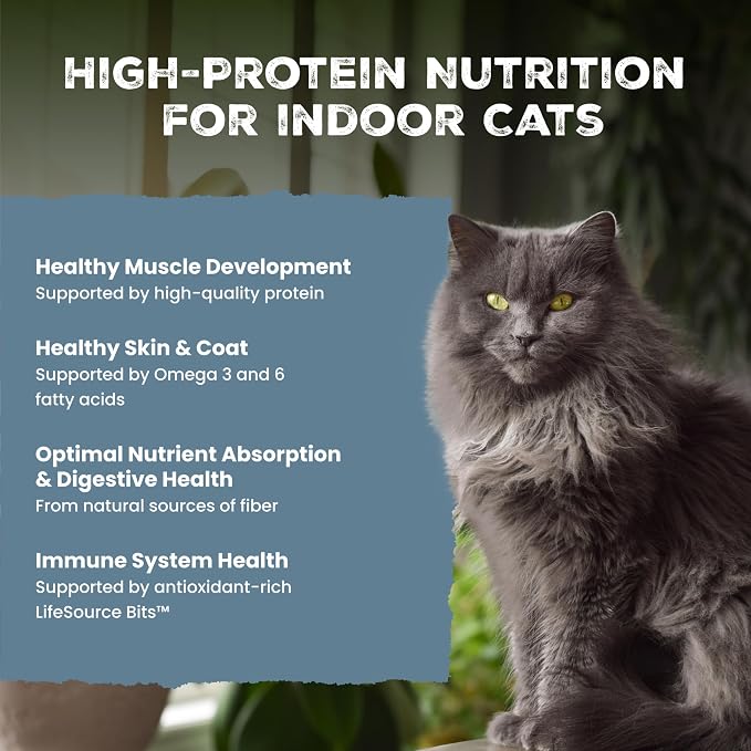Blue Buffalo Wilderness Chicken Natural High-Protein Grain-Free Dry Food for Adult Indoor Cats, Real Chicken First, Antioxidant-Rich LifeSource Bits Support Immunity, Promotes Strong Muscles, 15 lbs.