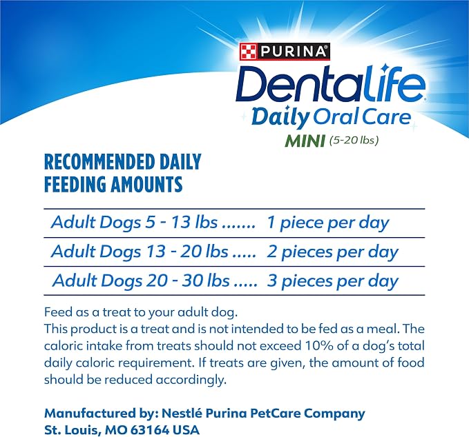 Dentalife Daily Oral Care Dog Treats for Small Dogs 5-20 lbs.,Chewy Dental Treat to Freshen Breath and Fight Tartar,Chicken Flavor,14.7 oz. Each,45 Chews each/90 Chews-45 ct. Pouch,(Pack of 2)