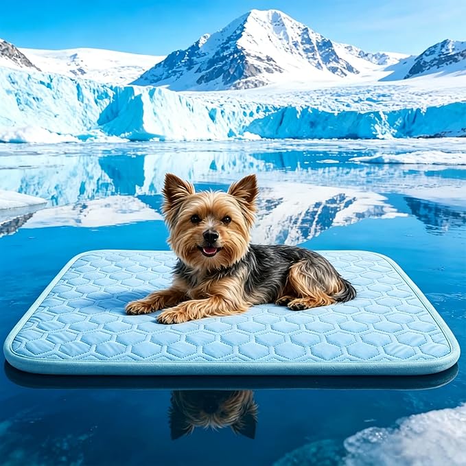 Cooling Mat for Dogs, Arc-Chill Dog Cooling Mat (Q-Max>0.45), Non-Slip Washable Pet Cool Pad, Summer Self-Cooling Bed for Dogs Cats, Portable Crate Mat for Indoor & Outdoor Use,17.5"x22.5"