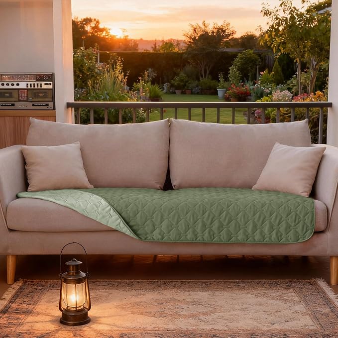 gogobunny 100% Double-Sided Waterproof Dog Bed Cover Pet Blanket Sofa Couch Furniture Protector for Puppy Large Dog Cat, Reversible (30x70 Inch (Pack of 1), Dark Green/Light Green)