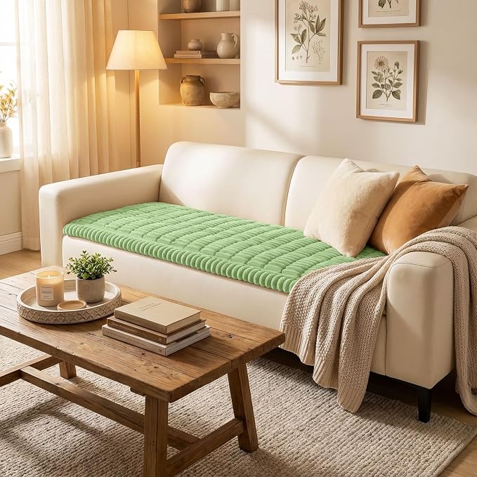 Smiry Couch Cover for Dogs, Non Slip Washable Sofa Protector for Pets, Soft Furniture Cover for Pet, Stylish Sofa Covers, Cozy Protect Against Fur, Dirt & Everyday Messes (Grass Green, 27.6" x 88")
