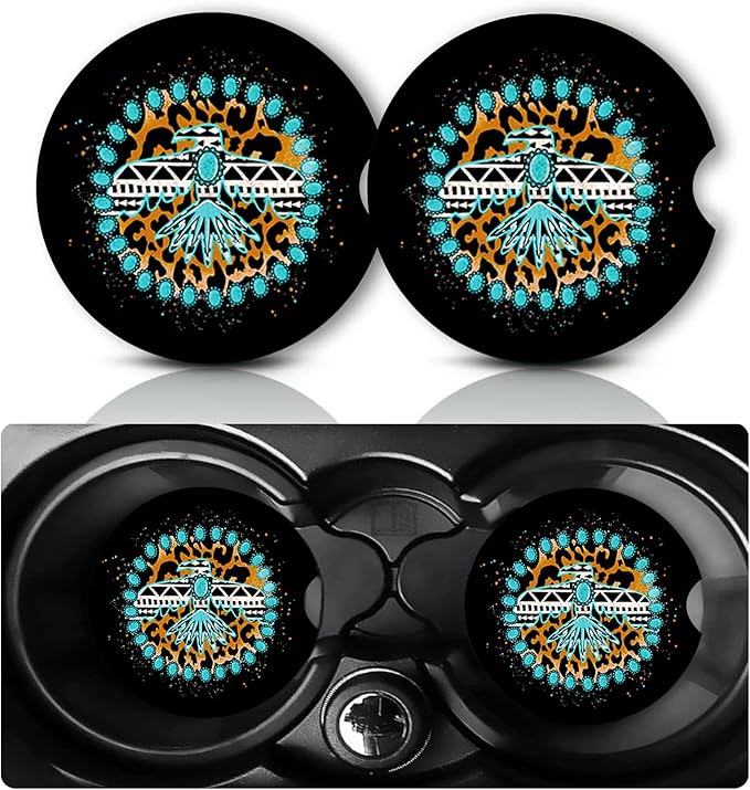 2Pack Eagle Car Cup Holder Coaster,Eagle Gifts for Women Men,Vehicle Interior Drink Mat Reusable Neoprene Car Coasters for Cup Holders Decor,Charming Eagles Automotive Interior Accessories