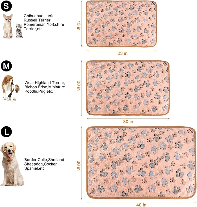 MIWOPET 3 Pack Cat and Dog Blanket Soft & Warm Fleece Flannel Sleep Mat, Great Pet Throw for Puppy, Kitten,Cats,Small Dogs (Small 23" x 15")