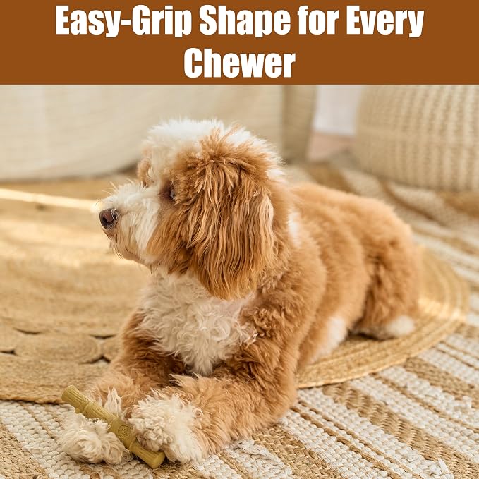 SPOT Bam-Bones Plus Bamboo Stick – Bamboo Fiber & Nylon, Durable Long Lasting Dog Chew for Aggressive Chewers – Great Toy for Adult Dogs & Puppies Under 60lbs, Non-Splintering, 5.25in, Chicken Flavor