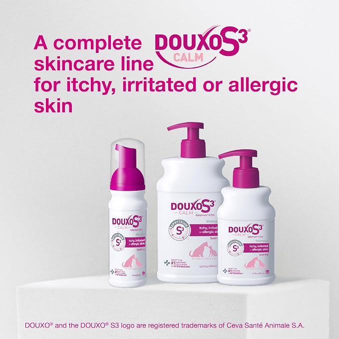 Douxo S3 Calm Dog Shampoo for Itchy Skin Relief, Dog Shampoo for Allergies and Itching, Soothes Itchy, Irritated or Allergic Skin For Dogs and Cats, 6.7 fl oz