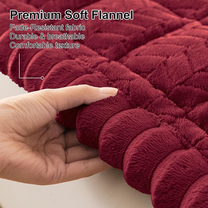 Smiry Couch Cover for Dogs, Non Slip Fuzzy Pet Sofa Covers Washable for 3 Cushion Couch, Soft Thick Furniture Protector for Cats Dogs, Against Fur, Dirt, Scratch Resistant (Red, 35.4"x82.7")