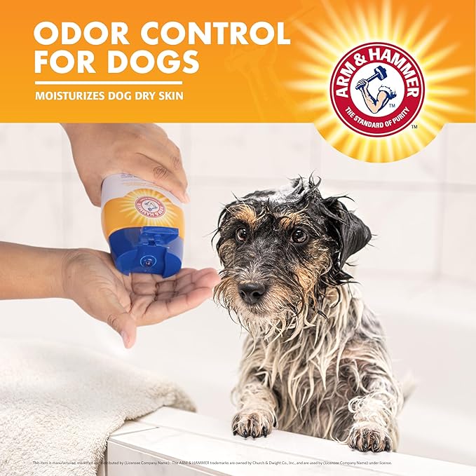 Arm & Hammer Deodorizing Dog Shampoo Baking Soda Odor Control Tearless Moisturizing Sensitive Skin Fresh Kiwi Blossom Scent Safe for Dogs and Puppies 20 FL OZ 6 Pack Everyday Grooming Routine