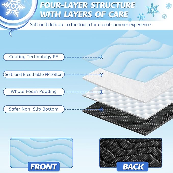 Dog Cooling Mat for Large and Medium Dogs, 36" x 22" Breathable Self-Cooling Pad, Portable Washable Non-Slip Pet Cooling Mat for Kennel, Sofa, Bed, Floor, Car Indoor Outdoor Summer Use