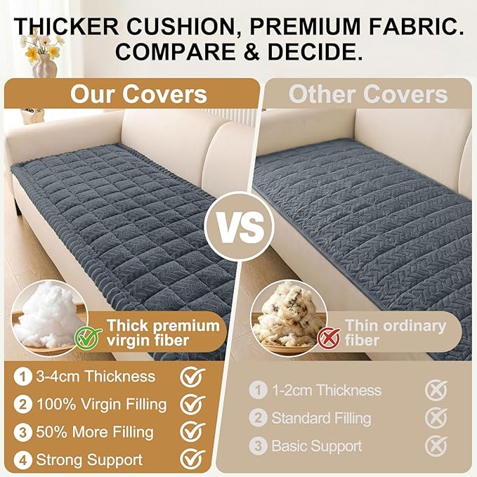 Smiry Couch Cover for Dogs, Non Slip Fuzzy Pet Sofa Covers Washable for 2-3 Cushion Couch, Soft Thick Furniture Protector for Cats Dogs, Against Fur, Dirt, Scratch Resistant (Dark Grey, 27.6"x59")