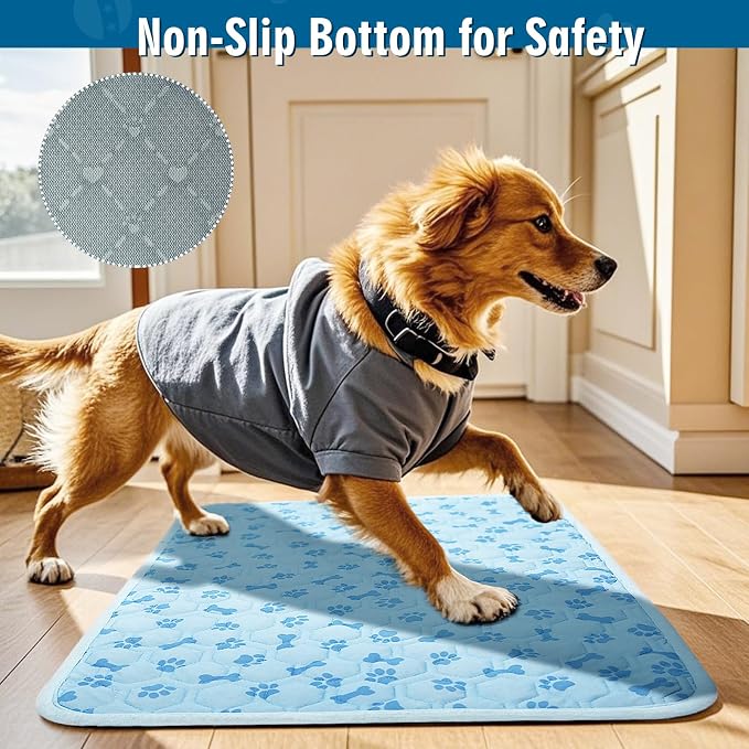 Cooling Mat for Dogs, Q-Max>0.5 Reusable Washable Dog Cooling Pad, Non-Toxic Breathable Pet Cool Blanket, Portable Cooling Bed for Dogs Cats, Indoor Outdoor Summer Heat Relief, No Refrigeration Needed