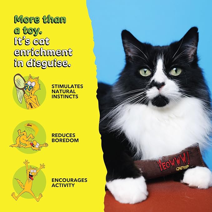 Yeowww! Catnip Cigar Cat Toy - 7 in Catnip Toy for cats, 100% Stuffed with Premium Organically Grown Catnip, Made in USA