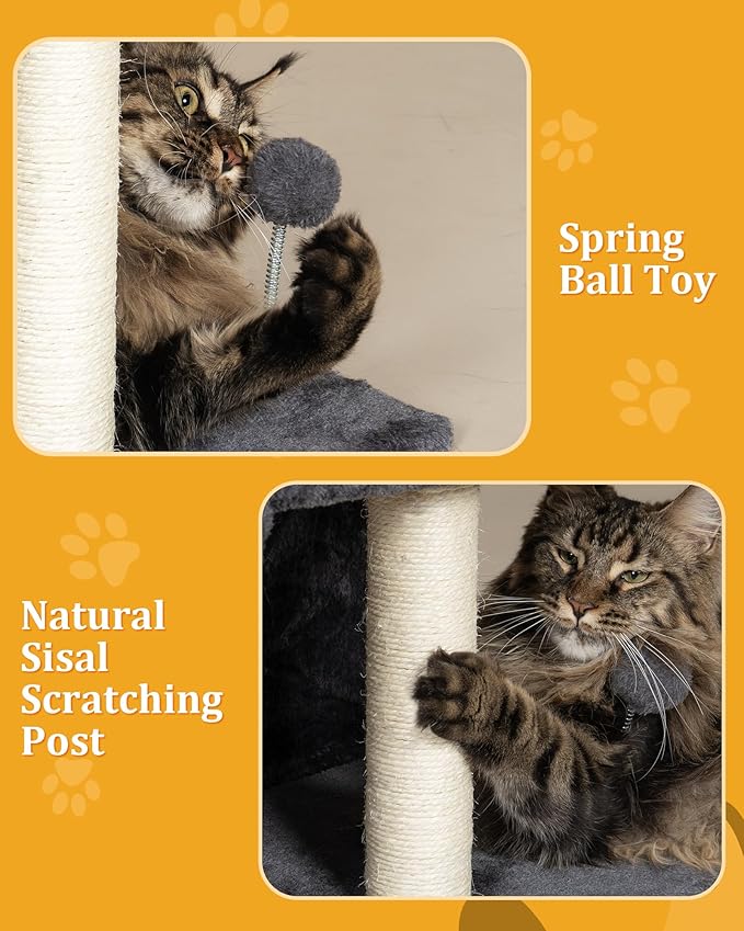 Aechonow XL Cat Tree Tower for Large Adult Cats 20 lbs+, 23x15.7Inch Perch Bed, Condo Cave for Indoor Medium Kittens, Sisal Scratchers, Extra Large