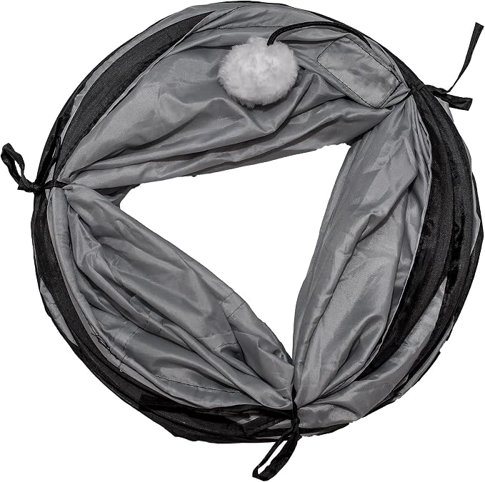 PetLike Cat Tunnel for Indoor Cats Collapsible Pop-up Pet Tube Peek Hole Hideaway Play Toys for Cats with Ball