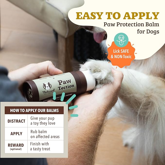 Natural Dog Company PawTection Dog Paw Wax – Dog Paw Protection for Hot Pavement, Sand, Asphalt & Trails, Waxy Barrier Balm for Summer Walks, Hiking & Beach Days, Non-Toxic, and Lick Safe, 2 oz Stick