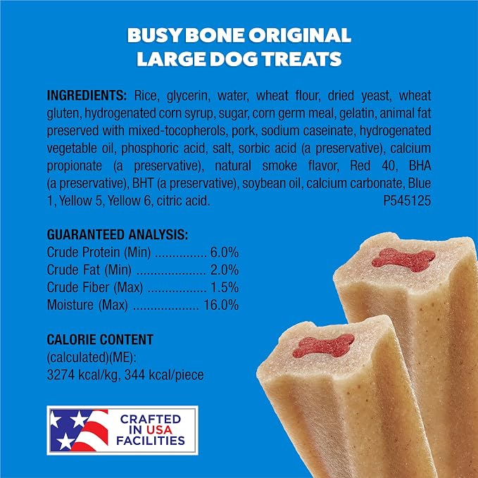 Purina Busy Bone Adult Dog Chew Bone Treats, Original - 10 ct. Pouch