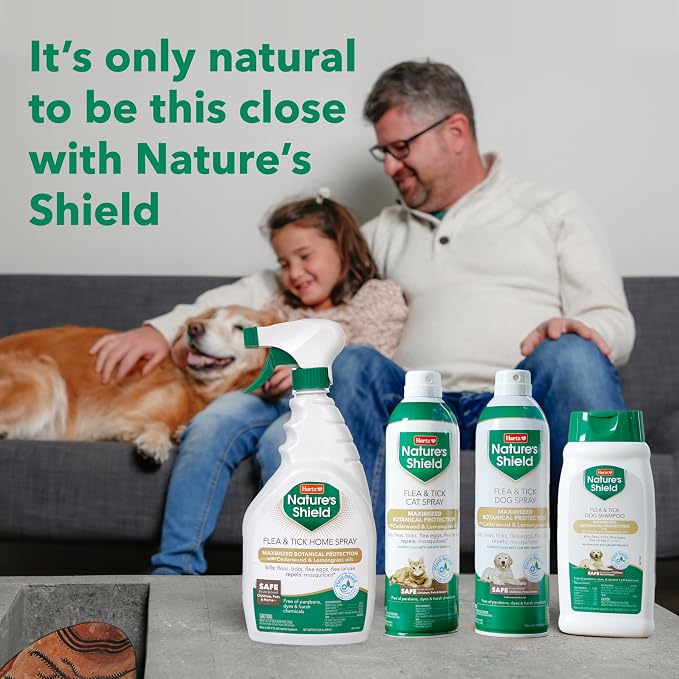 Hartz Nature’s Shield Flea & Tick Spray Treatment for Dogs, Natural and Effective Flea & Tick Prevention and Protection for Dogs with Cedarwood and Lemongrass Oil, 14 Ounces