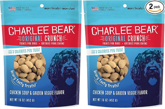 Charlee Bear Chicken Soup & Garden Veggie Dog Treats 16 oz. Bag (Pack of 2)