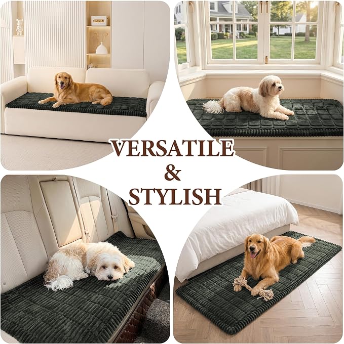 MEETSKY Pet Couch Covers for 2 Cushion Sofa, Couch Cover for Dogs, Washable Love Seat Couch Covers, Non Slip Simply Put Sofa Slipcovers, Modern Style Furniture Protector, Moss Green, 27.6" x 59"