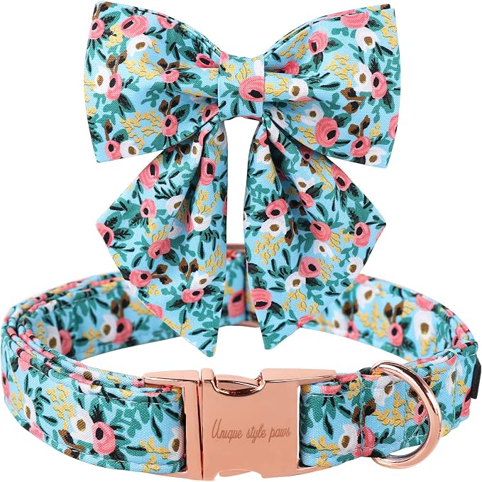Unique style paws Dog Collar Bow tie Collar Adjustable Collars for Dogs and Cats Small Medium Large