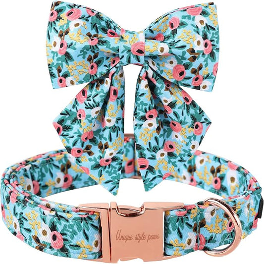 Unique style paws Dog Collar Bow tie Collar Adjustable Collars for Dogs and Cats Small Medium Large