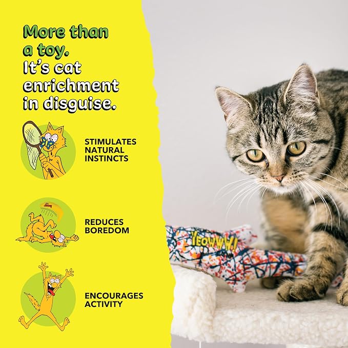 Yeowww! Catnip Pollock Fish Catnip Cat Toy - 10 in Kicker Toy for cats, 100% Stuffed with Premium Organically Grown Catnip, Made in USA