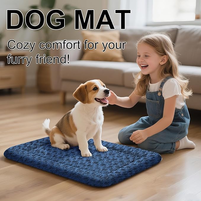 Dog Beds Crate Pad, Dog Bed Mat for Smal Dogs Sleeping, Soft, Durable, Washable & Anti-Slip Crate Pads, Reversible Mat Bed Kennel Mat Cat Bed