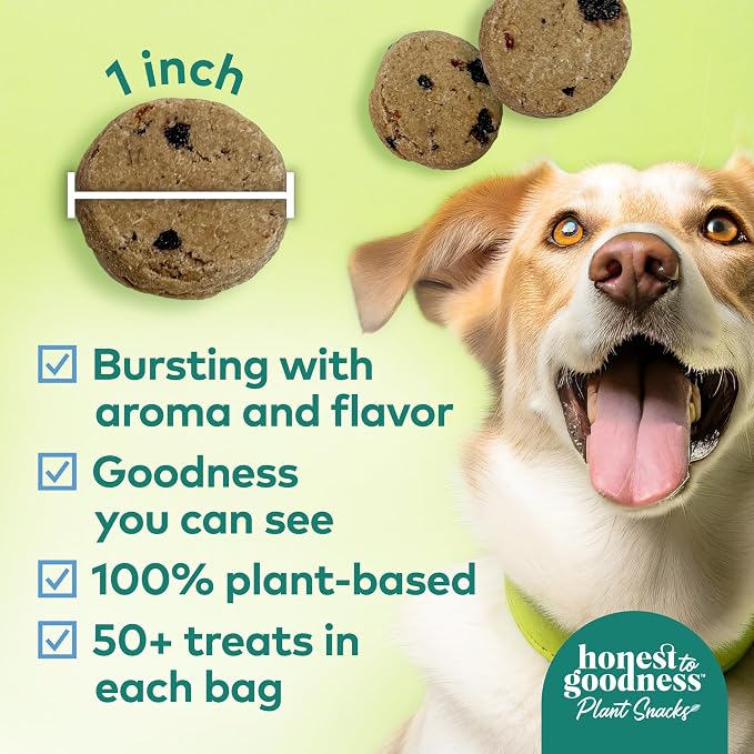 Honest to Goodness Plant Snacks Golden Years Senior Support Dog Treats, Blueberry & Carrot Recipe, 8oz