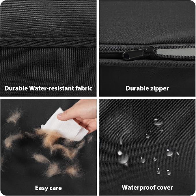 BFPETHOME Outdoor Dog Beds for Large Dogs, Waterproof Dog Bed for Medium, Large, Extra Large Dogs, Orthopedic Pet Bed with Removable Washable Cover, Egg Crate Foam Pet Bed Mat. (47 x 29in, Black)