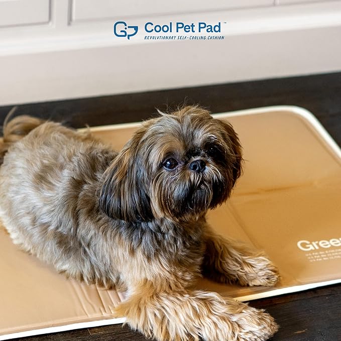 The Green Pet Shop Cool Pet Pad - Extra Small, Latte- Self-Cooling, Pressure Activated Mat for Dogs & Cats from 0-8 lbs - Non-Toxic Gel, No Water Needed